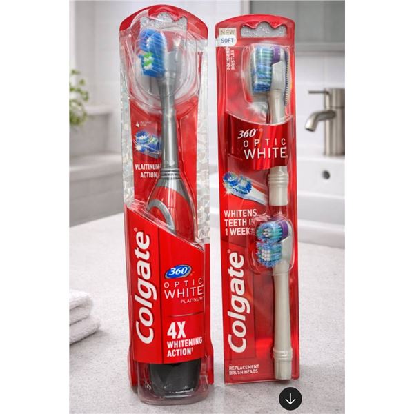 Colgate 360 Optic White Platinum Toothbrushes With Replacement Heads