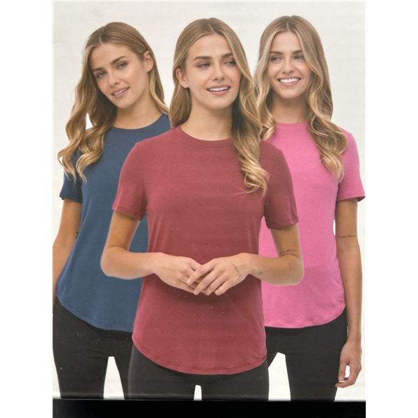 Bench Ladies Comfort T-Shirts, Pack of 3, Size XL/TG, Multi-Color