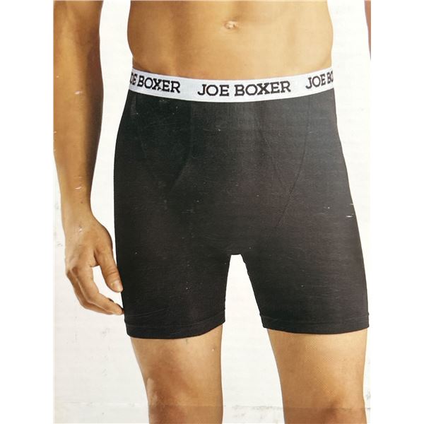 Joe Boxer Men’s 4-Pack Boxer Briefs, XL, Black, Organic Cotton Material