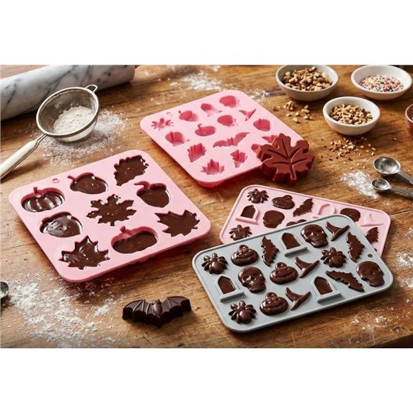 Lot of  Silicone Mold Sets for Halloween and Fall Theme Baking 2 of Each Style