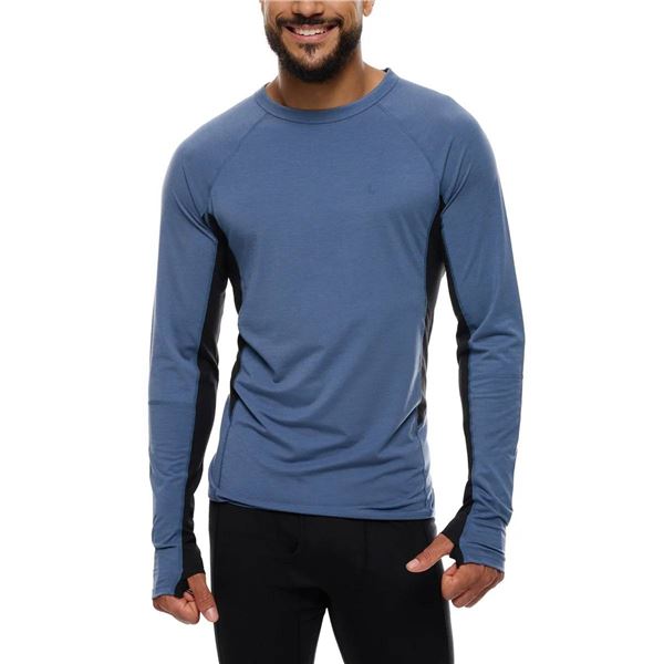 Lole Men’s Merino Wool Blend Baselayer Top, Blue, Size M/M