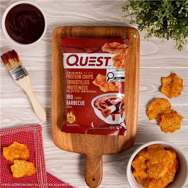 Quest Original Style Protein Chips – BBQ Flavor, 8 Bags, 32g Each