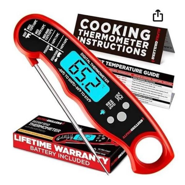 Lot of 2 – Alpha Grillers Meat Thermometer Digital – Instant Read Food Thermometer