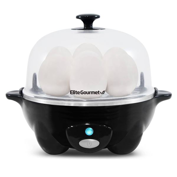 Elite Gourmet Easy Egg Cooker Model EC007DGB with Auto Shut-Off and 7-Egg Capacity