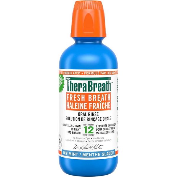 TheraBreath Fresh Breath Oral Rinse Icy Mint 473 mL