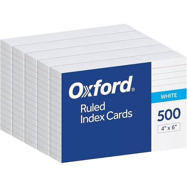 Oxford Ruled Index Cards, 3×5 Inches, White, Pack of 500
