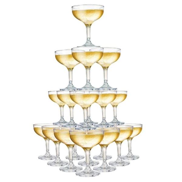 Peohud Set of 20 Plastic Cocktail Glasses, 5 Oz Unbreakable Acrylic  Glasses