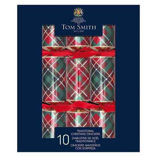 Tom Smith 10 Traditional Christmas Crackers with Surprises