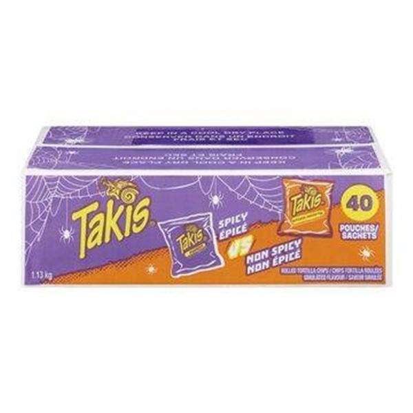 Takis Halloween Mix 40-Count, Spicy and Non-Spicy Tortilla Snacks, 1.13 kg