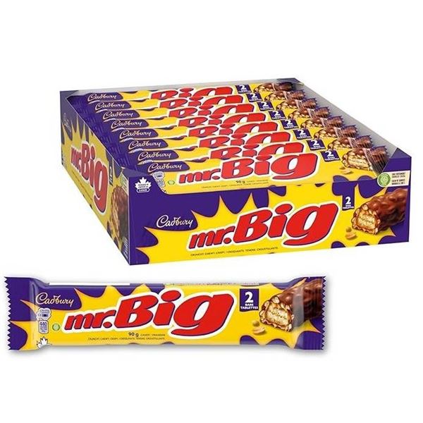 Cadbury Mr. Big 24 x 90g Candy Bars in Bulk Packaging