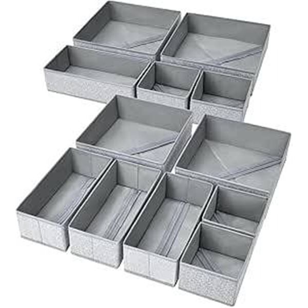 DIMJ Drawer Organizer for Socks and Ties in Grey