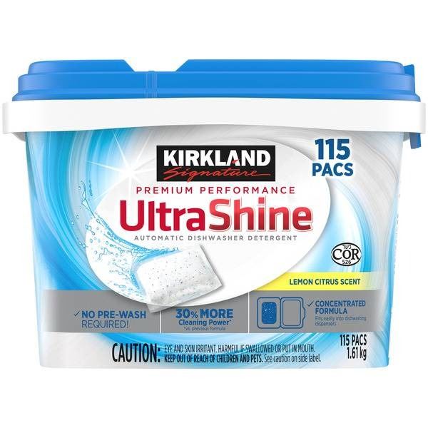Kirkland Signature UltraShine Dishwasher Detergent Tabs – 115 Count