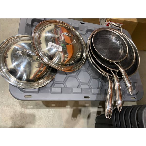 6 Piece HexClad Stainless Steel Cookware Set with Lids
