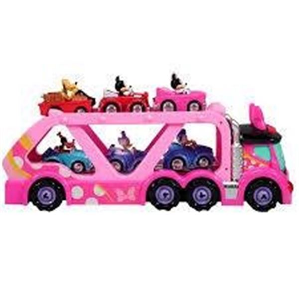 Disney Junior Minnie Mouse Vehicle Hauler Toy Set with Figures
