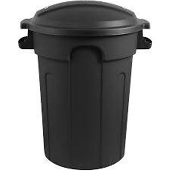 Valu+ 80 L Garbage Can with Handles and Domed Lid, Black