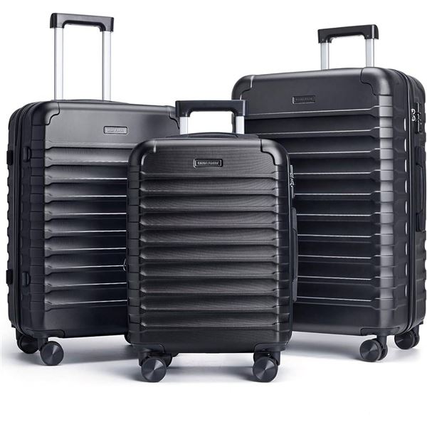 Pack & Fly Light Black Edition 3-Piece Luggage Set