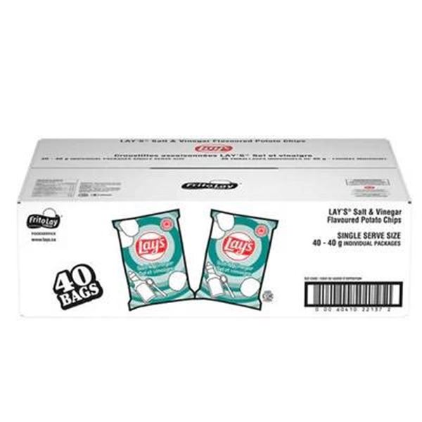 Lay’s Salt And Vinegar Flavored Potato Chips 40-Count Single-Serve Bags