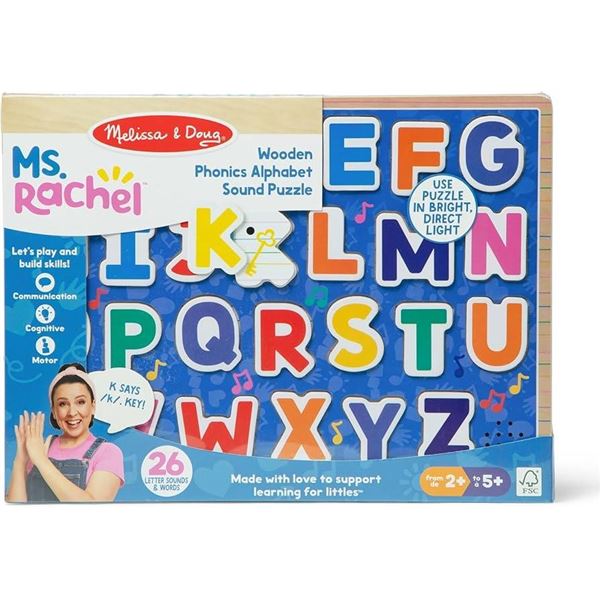 Melissa and Doug Ms. Rachel Wooden Phonics Sound Puzzle