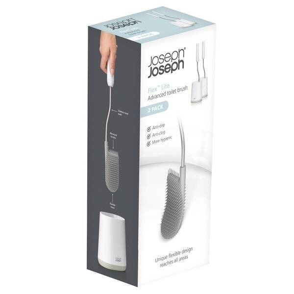 Joseph Joseph Flex Lite Advanced Toilet Brush with Holder, 2-Piece Set