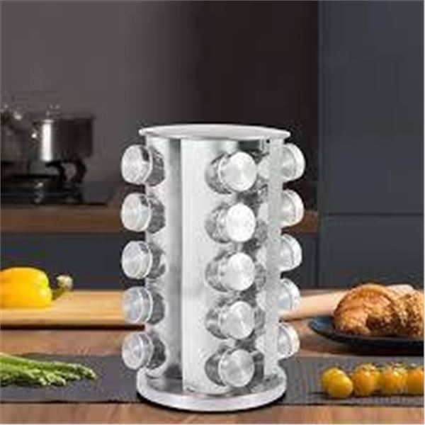 Spice Carousel With 16 Jar Rotating Design