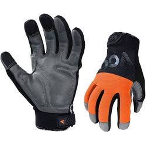 2 Pairs Vo Safety Gloves With Orange and Gray Design