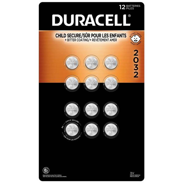 Duracell 2032 Lithium Coin Battery 3V Child Secure Design