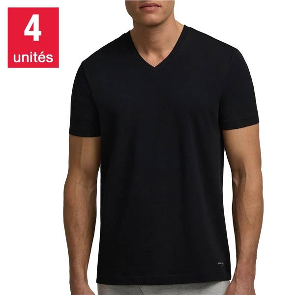 Kenneth Cole Cotton Stretch V-Neck T-Shirts 4-Pack L/G Size