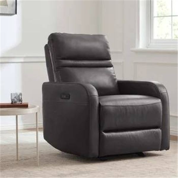 Adjustable Recliner Chair with Power Cord in Gray Finish