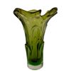 Image 1 : Mid Century Czech Green Art Glass Vase
