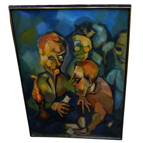Cubist Abstract Figural Oil Painting