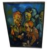 Image 1 : Cubist Abstract Figural Oil Painting