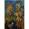 Image 2 : Cubist Abstract Figural Oil Painting