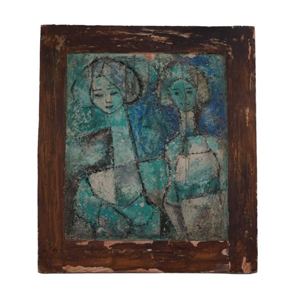 Modernist Cubism Figural Oil Painting