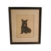 Image 1 : Portrait of a Scottie Dog - Oil on Silk