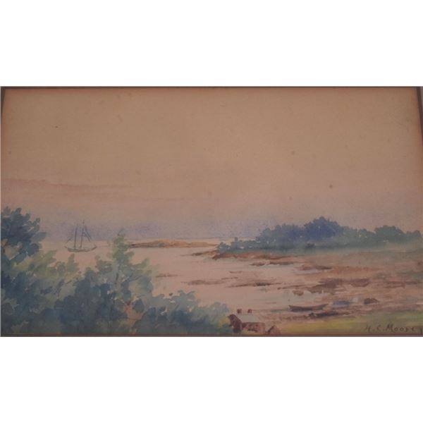 HC Moore - 19th c. Watercolor Landscape