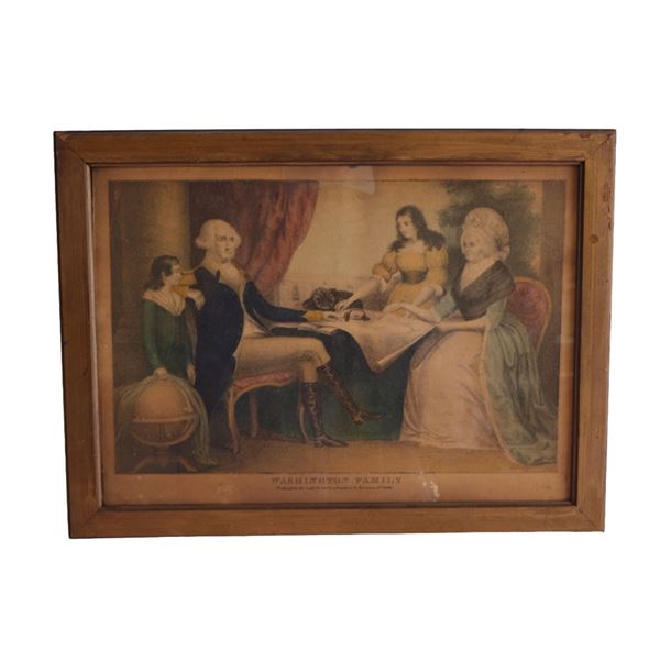 Washington Family Color Engraving