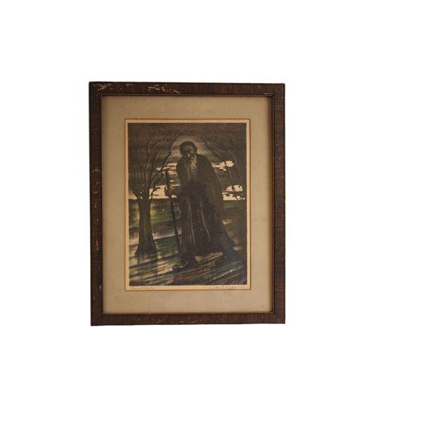 Saul Rabino "Wanderer" Pencil Signed Lithograph