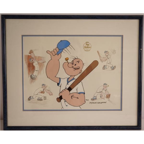 Popeye "Take Me Out to the Ball Game" Cel