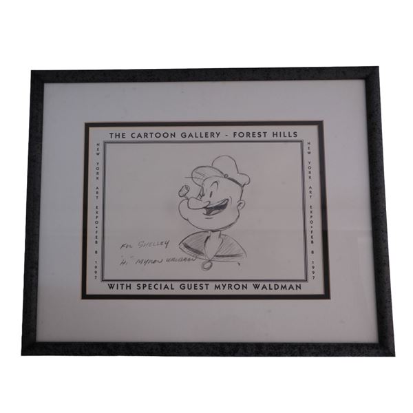 Myron Waldman Original Popeye Sketch