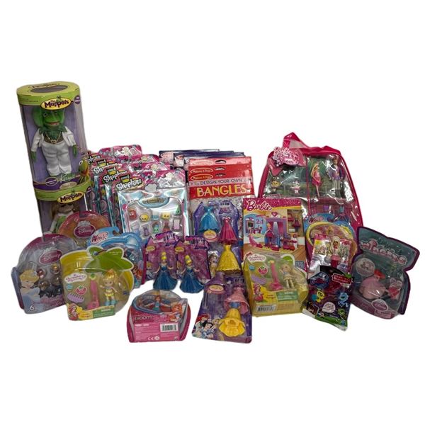 2000s Toy Lot - Barbie, Shopkins, Disney, Muppets