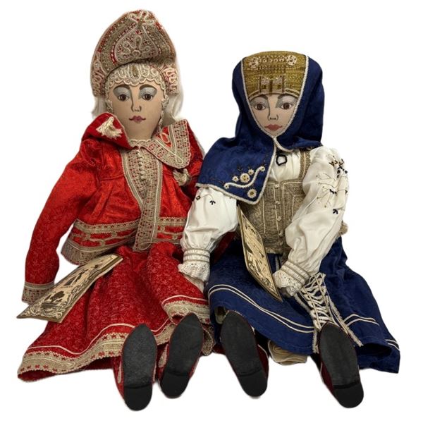 Pair of Russian Moscow Dolls by Alexandra