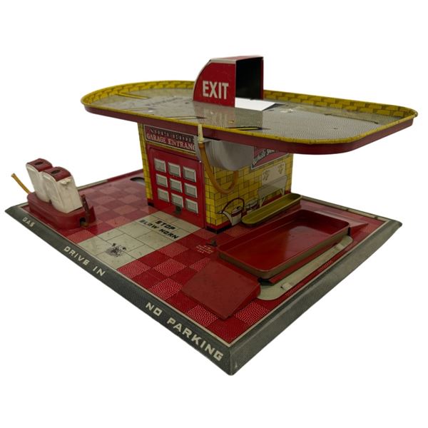 Mettoy Tin Litho Gas Service Station Toy