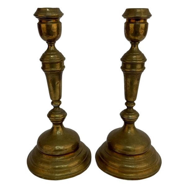 Marcin Jarra Brass Candlestick Pair