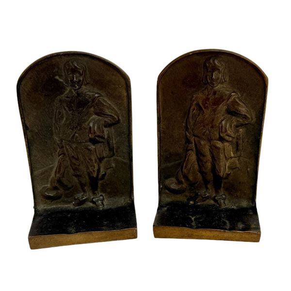 High Relief Bronze Bookends