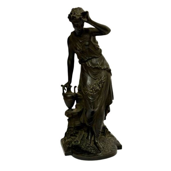 Bronze Maiden with Urn, After Henri Ple