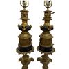 Image 2 : Pair of French Empire Gilt Brass Banquet Lamps