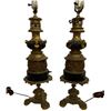 Image 8 : Pair of French Empire Gilt Brass Banquet Lamps