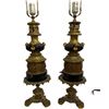 Image 9 : Pair of French Empire Gilt Brass Banquet Lamps