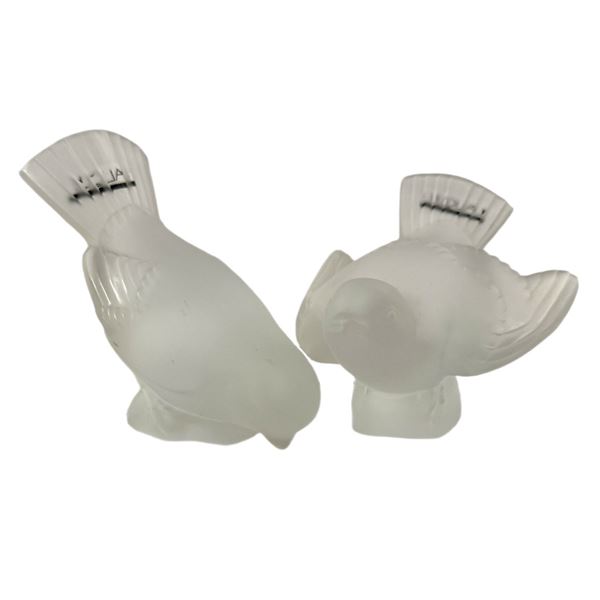 Pair of Lalique Paris Sparrows
