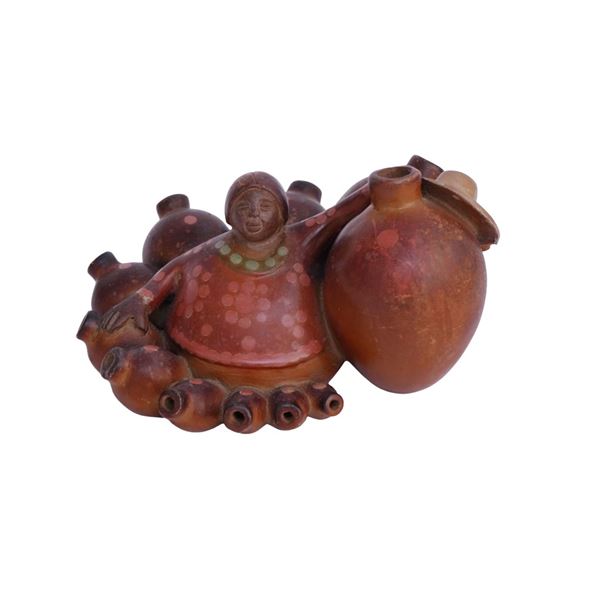 Peruvian Chulucanas "Merchant Woman" Sculpture